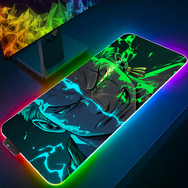 Gaming Accessories For Gaming Setup - ONE PIECE Zoro Mouse Pad RGB