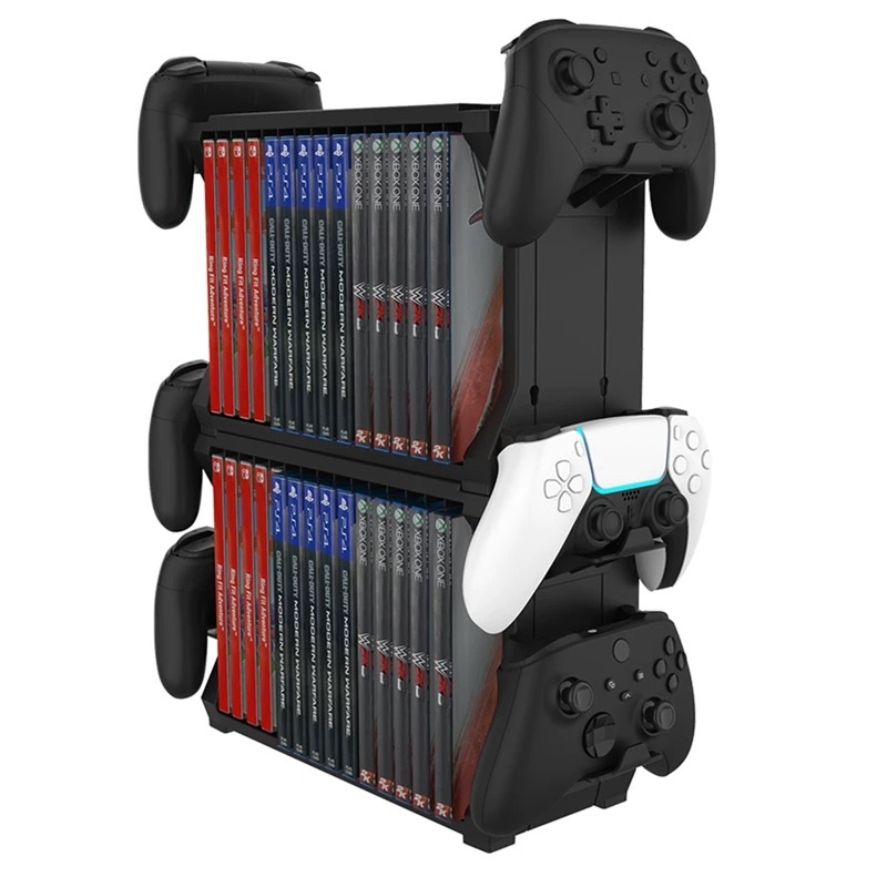 Gaming Accessories Rack - Game Storage Rack with Controller Holder,