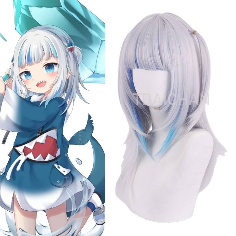 2025 Gawr Gura Cosplay Wig Whi - Virtual Gaming Accessories ulasan dan harga