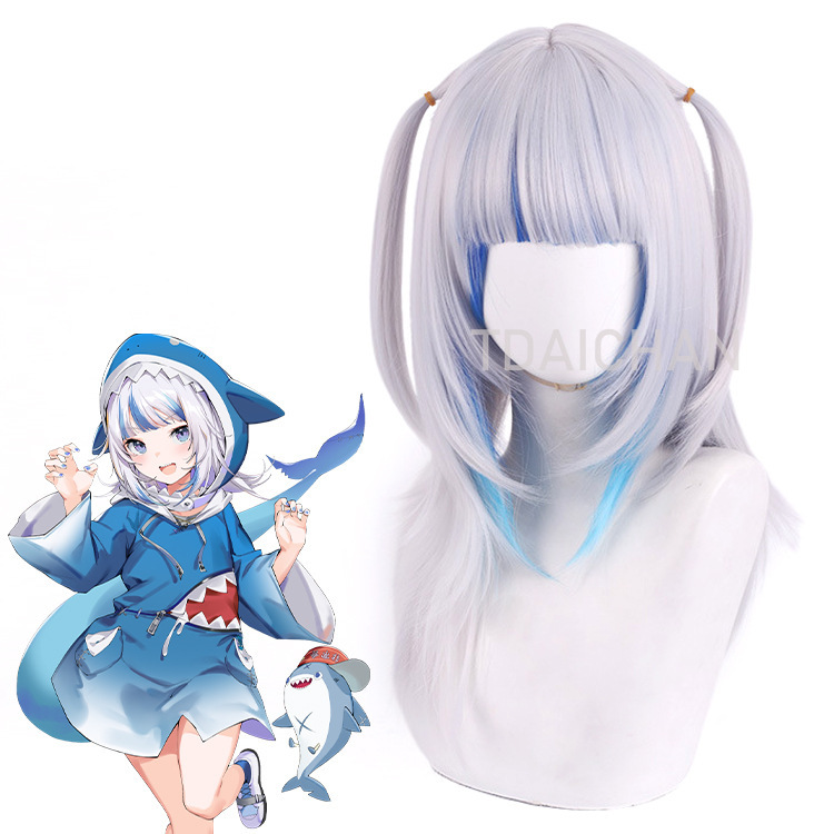 2025 Gawr Gura Cosplay Wig Whi - Virtual Gaming Accessories ulasan dan harga