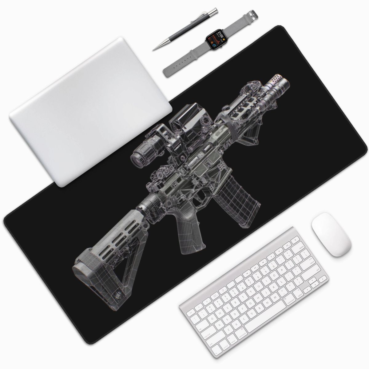 Large Mouse Pad Gun Mechanical - Gaming Accessories Drawing ulasan dan harga