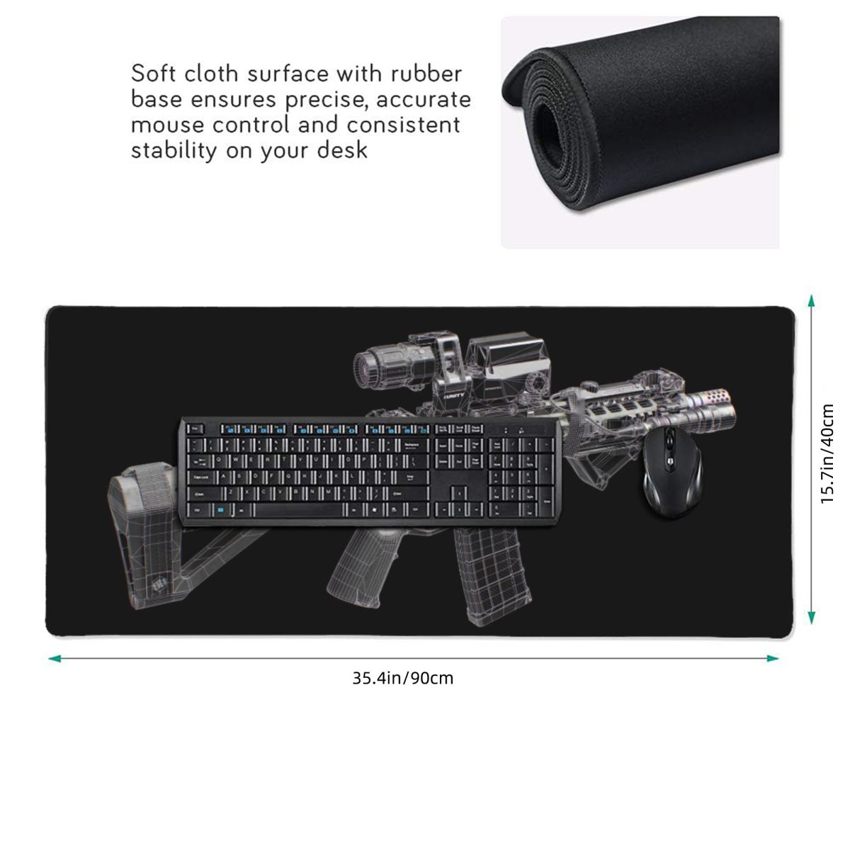 Large Mouse Pad Gun Mechanical - Gaming Accessories Drawing ulasan dan harga