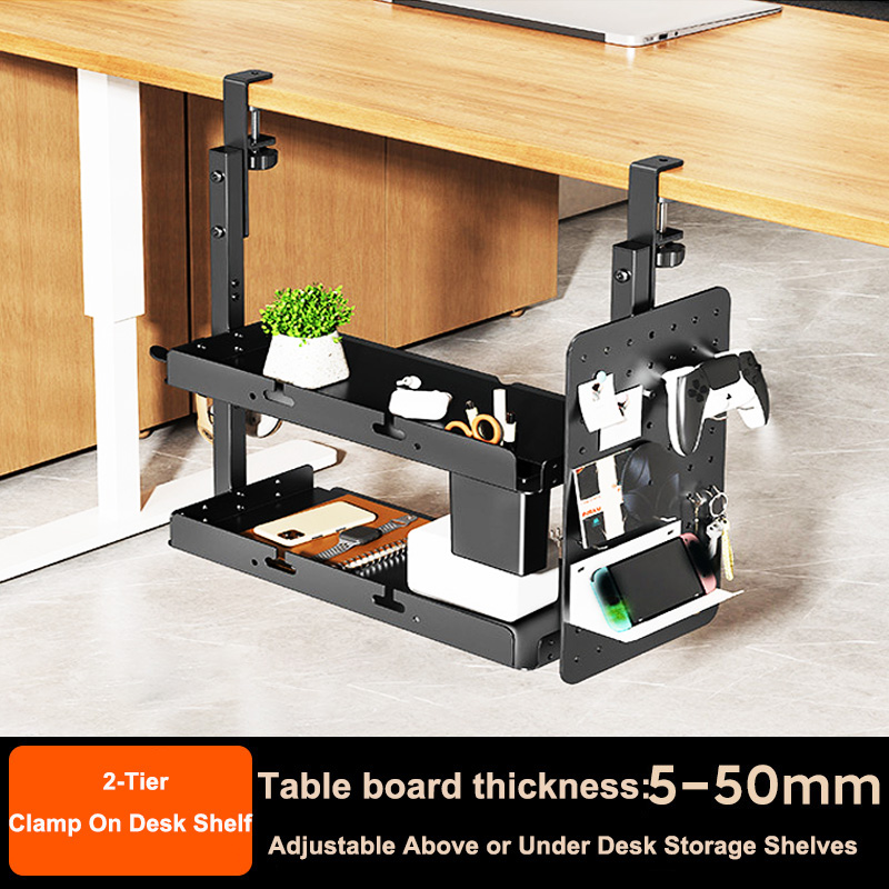 Clamp-on 14 inch Above Below D - Gaming Accessories Rack ulasan dan harga