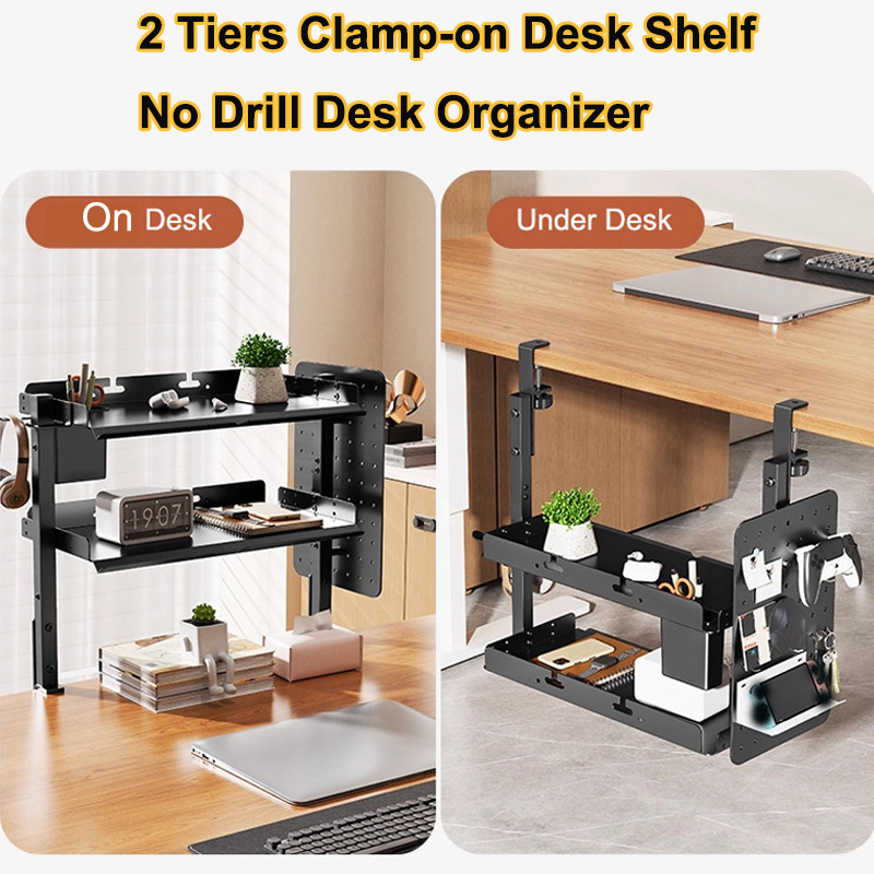 Clamp-on 14 inch Above Below D - Gaming Accessories Rack ulasan dan harga