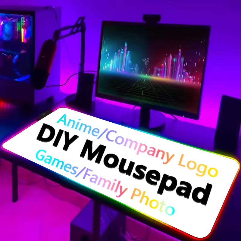 DIY Custom RGB Mouse Pad Large - Gaming Accessories Logo ulasan dan harga