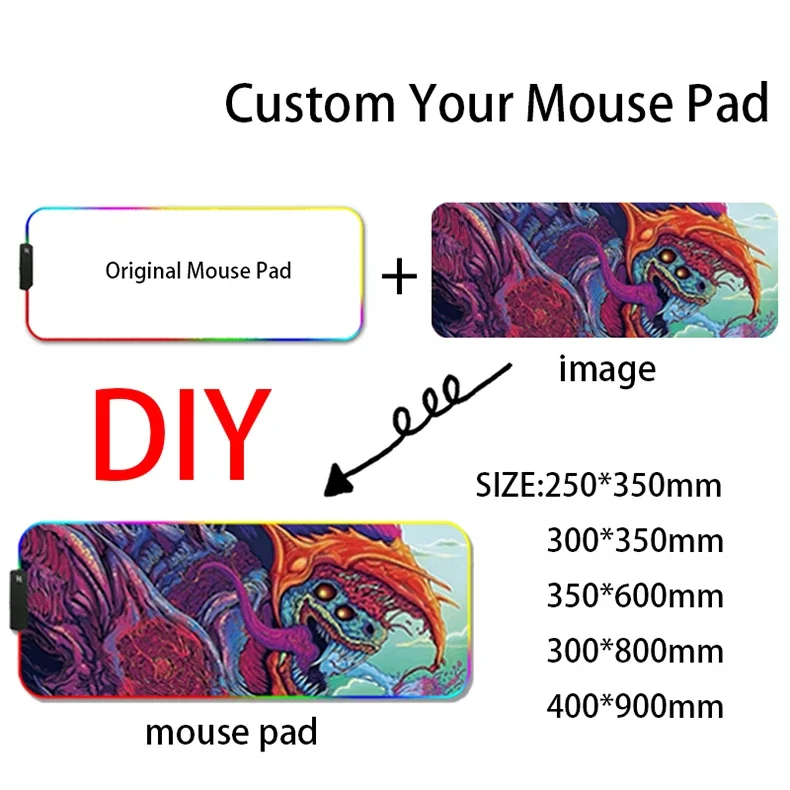 DIY Custom RGB Mouse Pad Large - Gaming Accessories Logo ulasan dan harga
