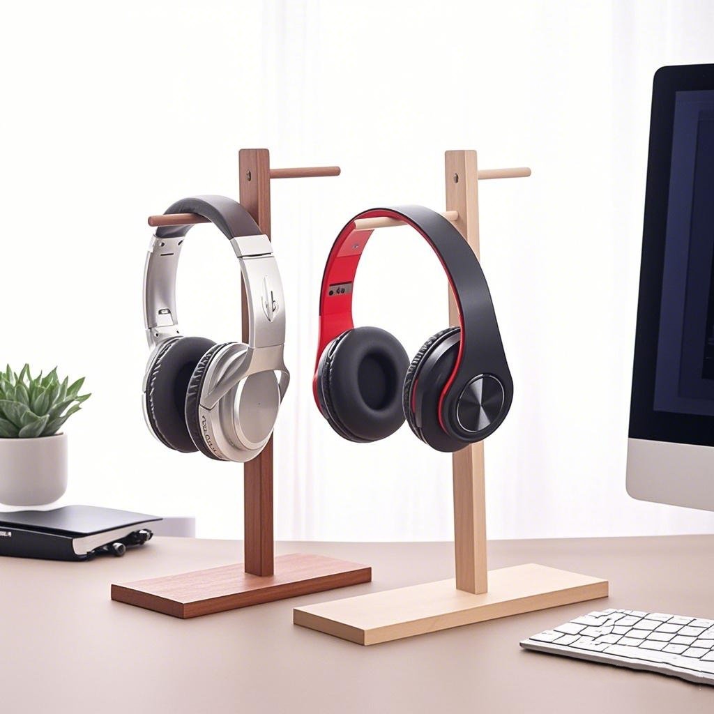 Wood Headphone Stand Earphone  - Gaming Accessories Rack ulasan dan harga