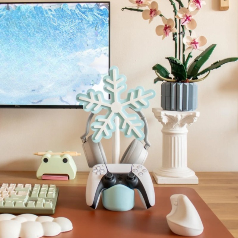Snowflake Headphone Stand 3D P - Gaming Accessories Rack ulasan dan harga