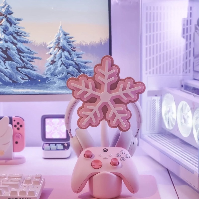 Snowflake Headphone Stand 3D P - Gaming Accessories Rack ulasan dan harga