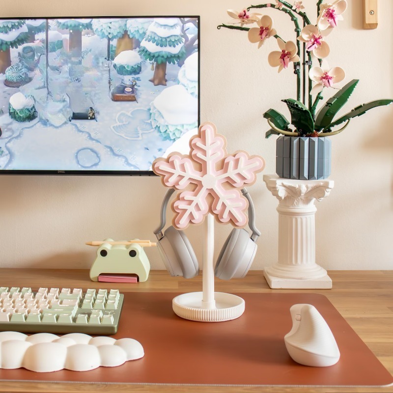 Snowflake Headphone Stand 3D P - Gaming Accessories Rack ulasan dan harga