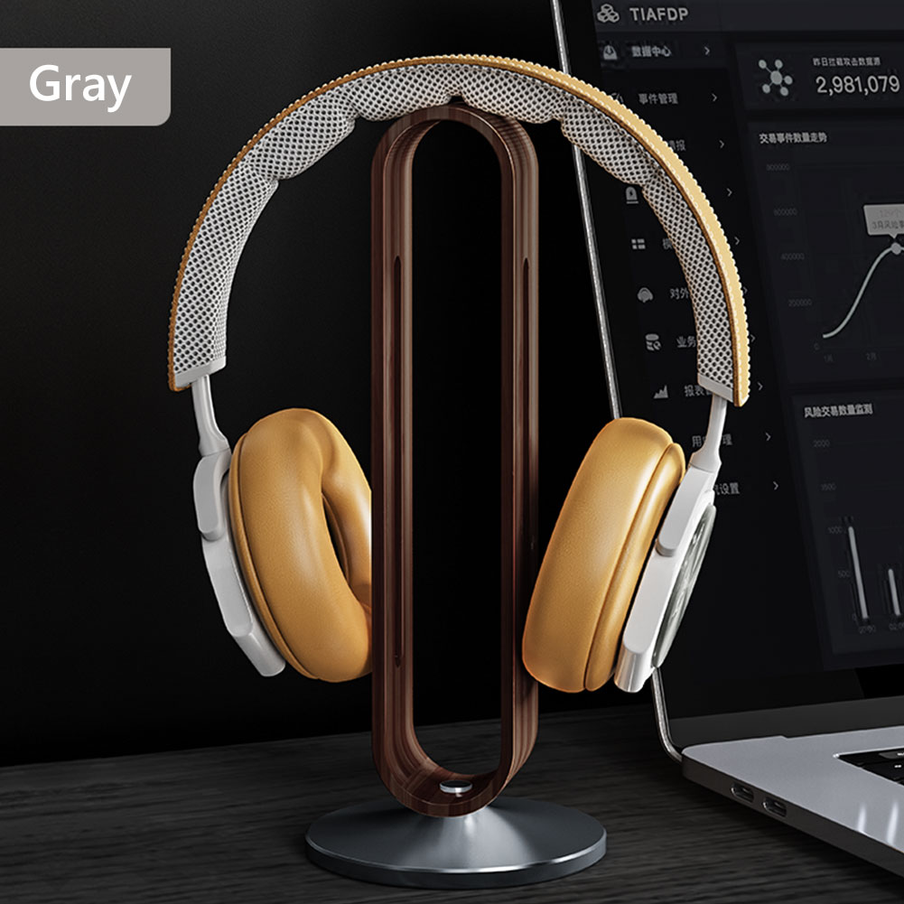 Bamboo Wood Headphone Stand De - Gaming Accessories Rack ulasan dan harga