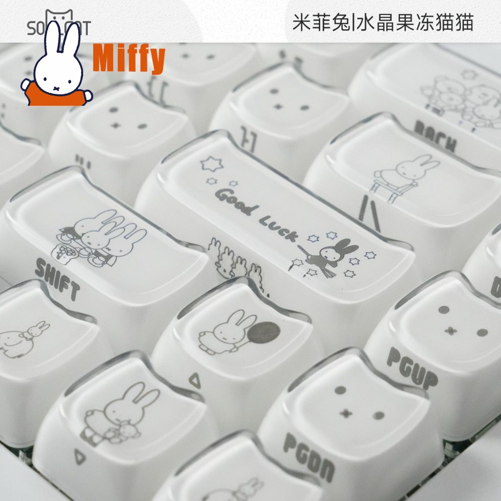 Kawaii Miffy Keycaps Cute Rabb - Gaming Accessories Kawaii ulasan dan harga