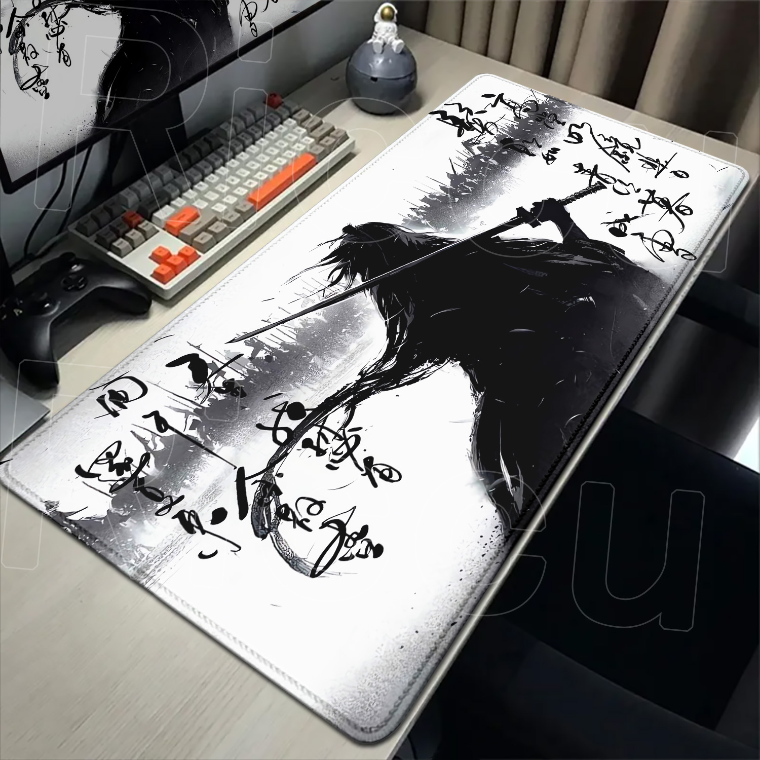 Samurai Warrior black and whit - Gaming Accessories Drawing ulasan dan harga
