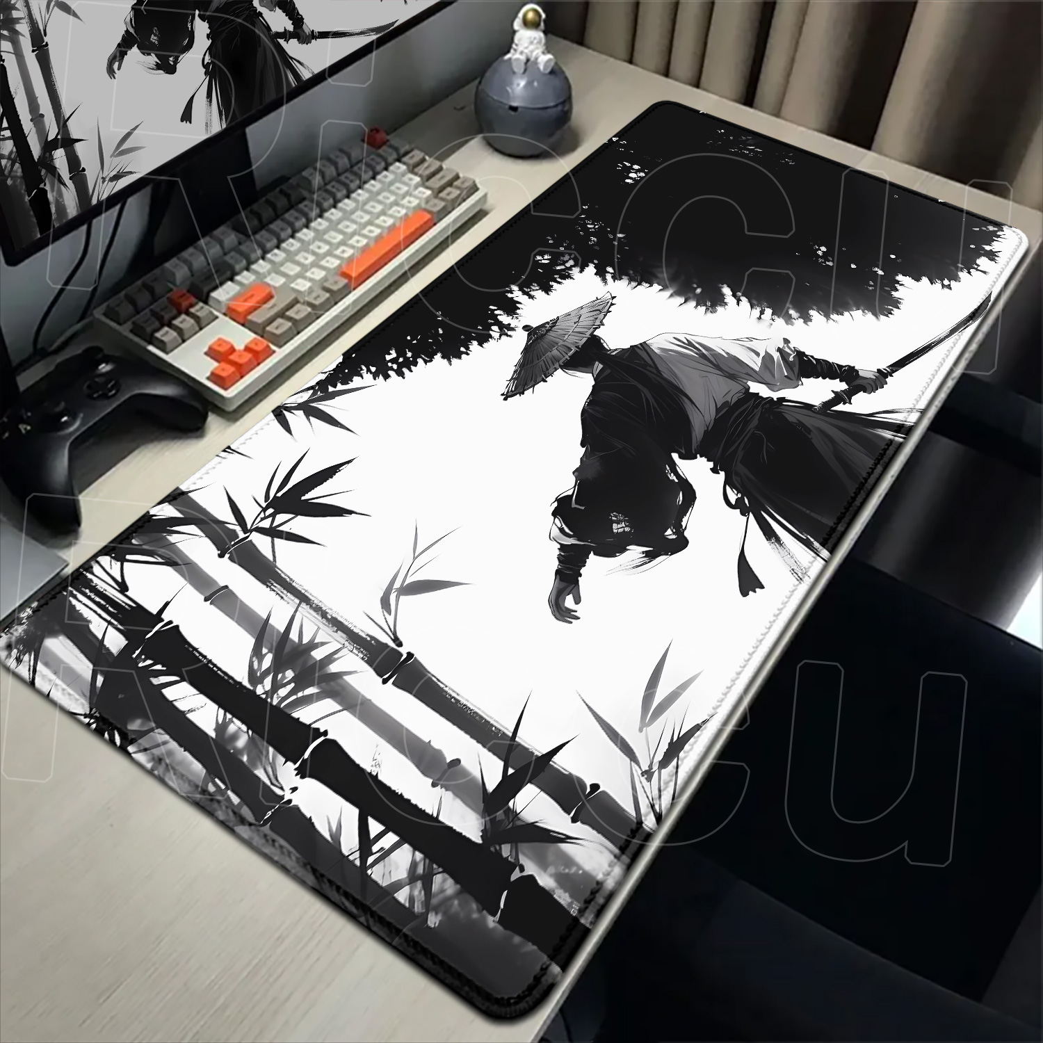 Samurai Warrior black and whit - Gaming Accessories Drawing ulasan dan harga