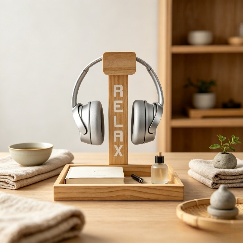Wooden Gaming Headset Stand, D - Gaming Accessories Rack ulasan dan harga