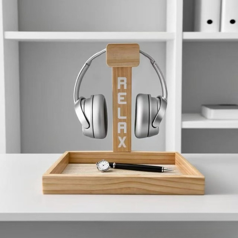 Wooden Gaming Headset Stand, D - Gaming Accessories Rack ulasan dan harga
