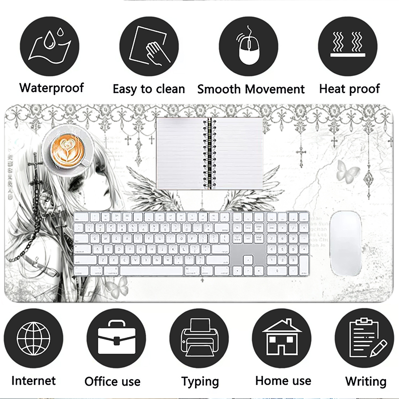 Leather Mousepad Black White A - Gaming Accessories For Gaming Setup ulasan dan harga