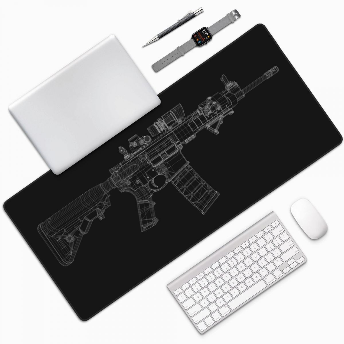 Large Mouse Pad Gun Mechanical - Gaming Accessories Drawing ulasan dan harga