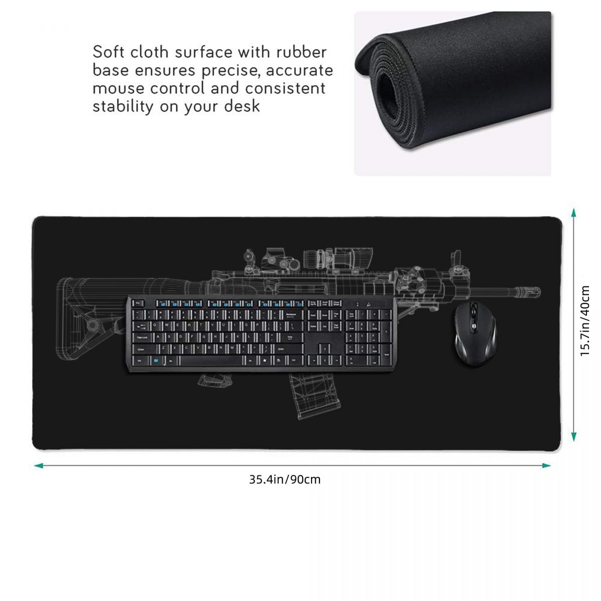 Large Mouse Pad Gun Mechanical - Gaming Accessories Drawing ulasan dan harga